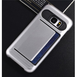 Samsung Galaxy S7 Edge Card Slots Hybrid Case (Silver)
